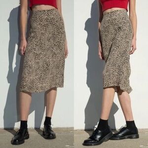 Brandy Melville Cheetah/Leopard Print Midi Skirt